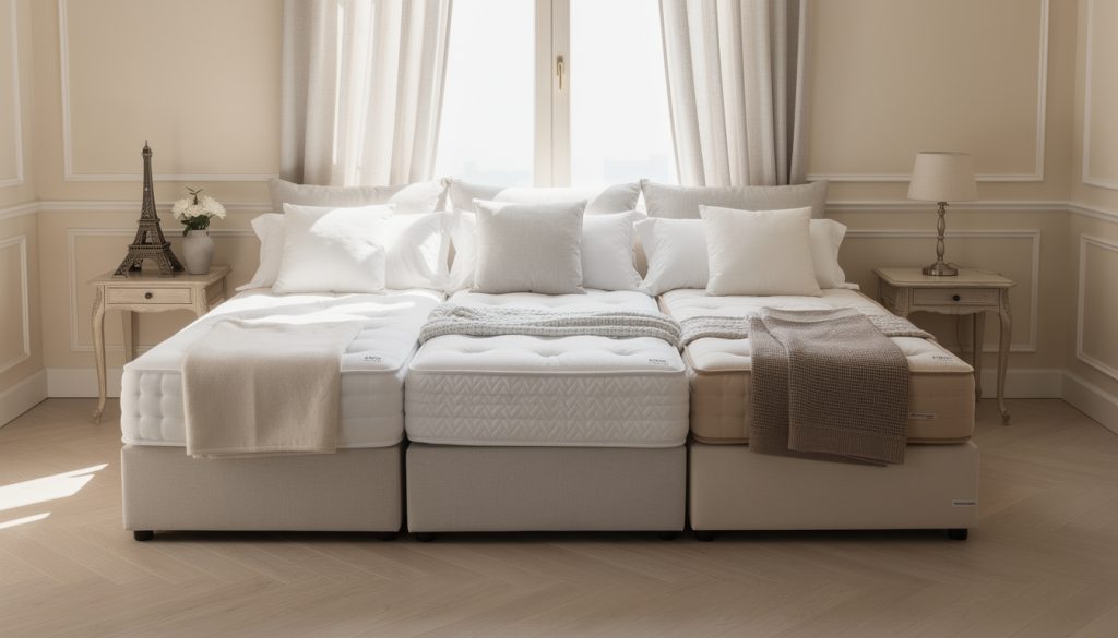 profitez de nos offres exceptionnelles sur la literie avec 3 matelas fabriqués en france, offrant 101 nuits d'essai pour un confort garanti et un sommeil réparateur.