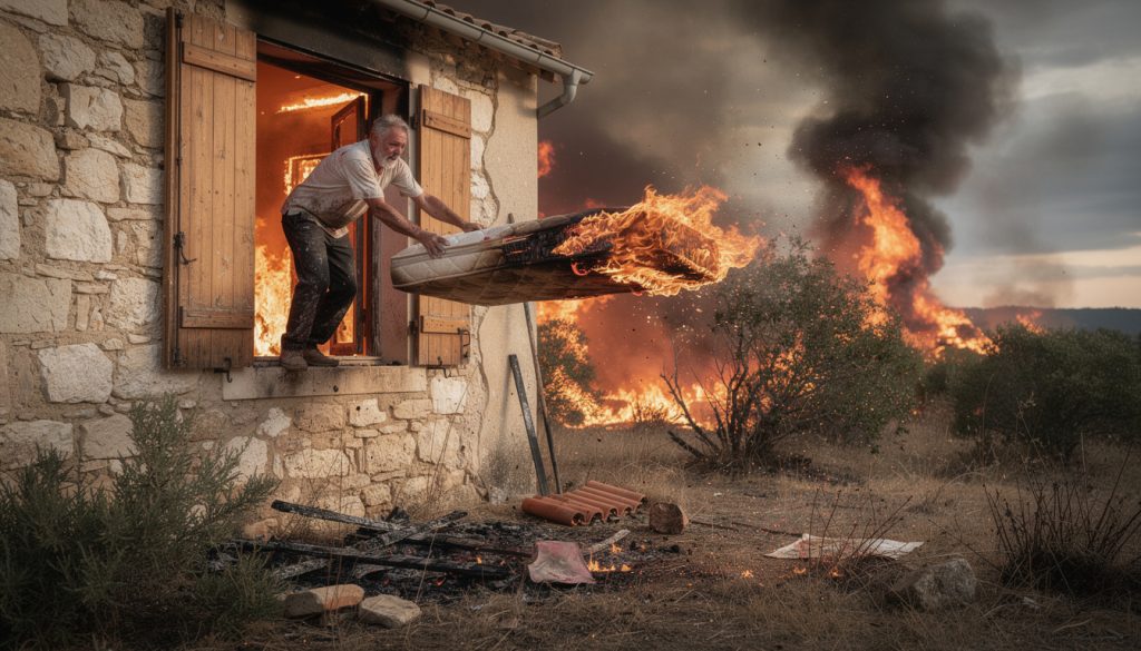 un incendie dans l'aude a blessé un homme qui tentait de sauver sa maison en jetant un matelas en flammes par la fenêtre. retour sur cet événement dramatique.