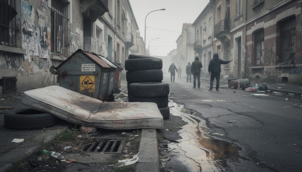 à bordeaux-brazza, les habitants expriment leur honte face à la dégradation environnementale : pneus usés, matelas abandonnés et produits toxiques envahissent leur quartier, suscitant une mobilisation pour un cadre de vie plus sain.